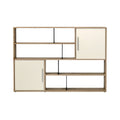 Moderne houten tv-kast met witte deuren**
