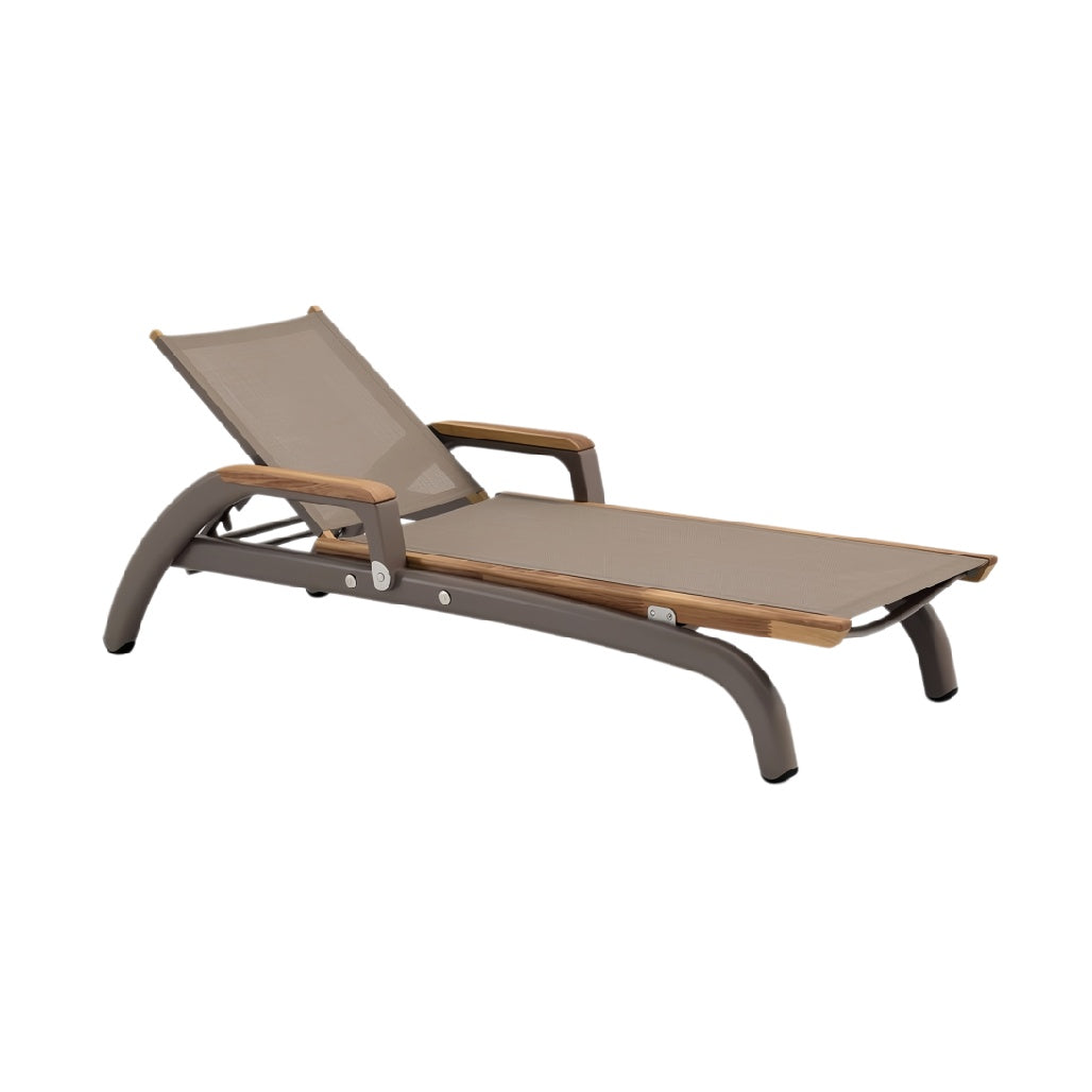 Ergonomische ligstoel met houten accenten**