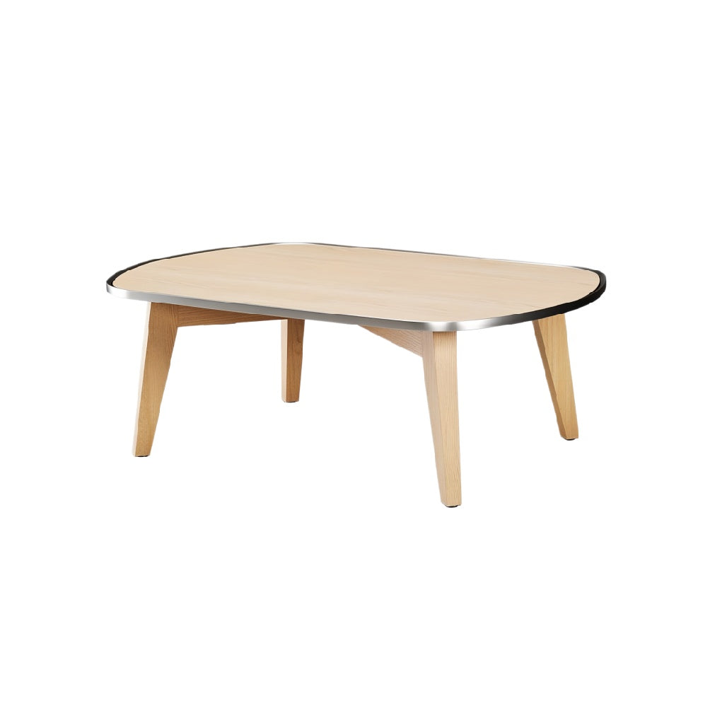 **Moderne houten salontafel met afgeronde randen**