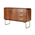 Moderne houten console met gouden accenten**