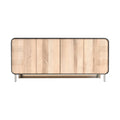 Minimalistisch houten dressoir met metalen poten**